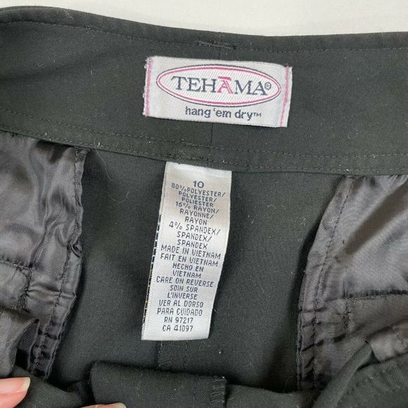Tehama Hang Em Dry Womens Golf Shorts Sz 10 Black - Picture 4 of 6
